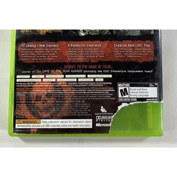 Gears of War 2 Microsoft Xbox 360 Video Game 2008 Complete with Manual Tested - Picture 5 of 5